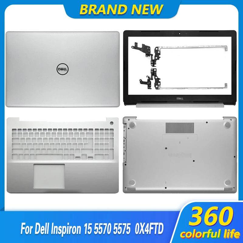 

Новинка для ноутбука Dell Inspiron 15 5000 5570 5575 15,6 задняя крышка/Передняя панель/Упор для рук/петли/Нижняя крышка дюймов 0X4FTD