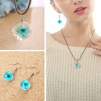 newest colorful dried flower earrings transparent glass ball dangle earrings wedding cute ear drops modern women jewelry