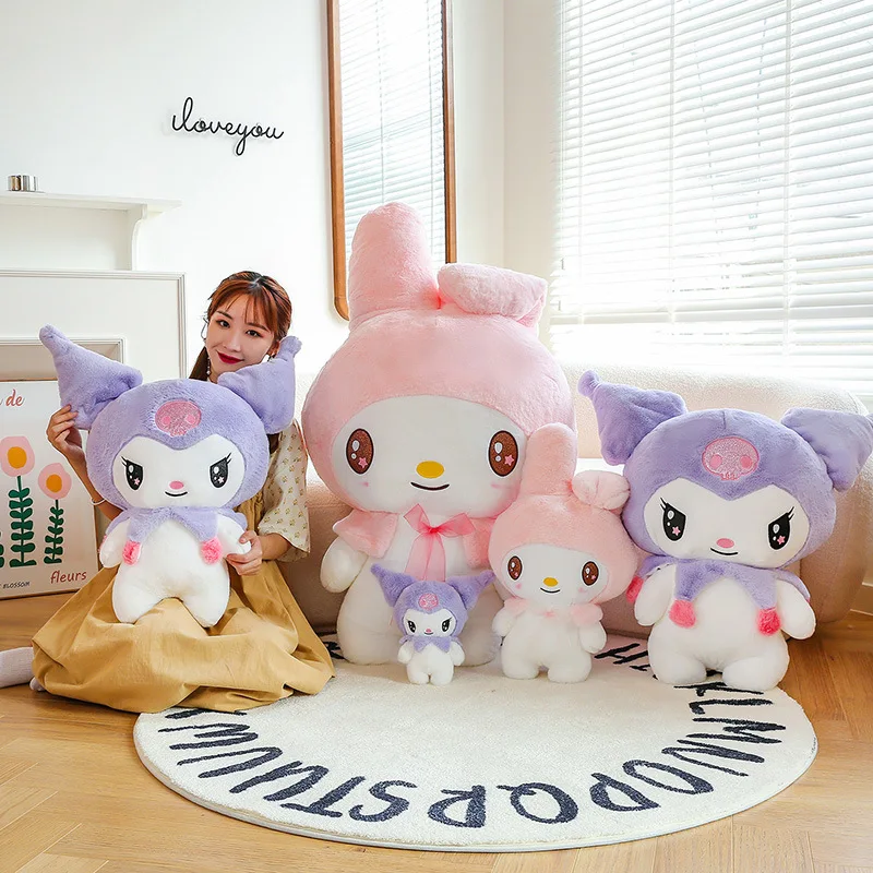 25-110 Cm Sanrio Cartoon Anime Kuromi My Melody Plush Toys Plush Soft Dolls Plush Sleeping Pillow Toys Children's Birthday Gifts