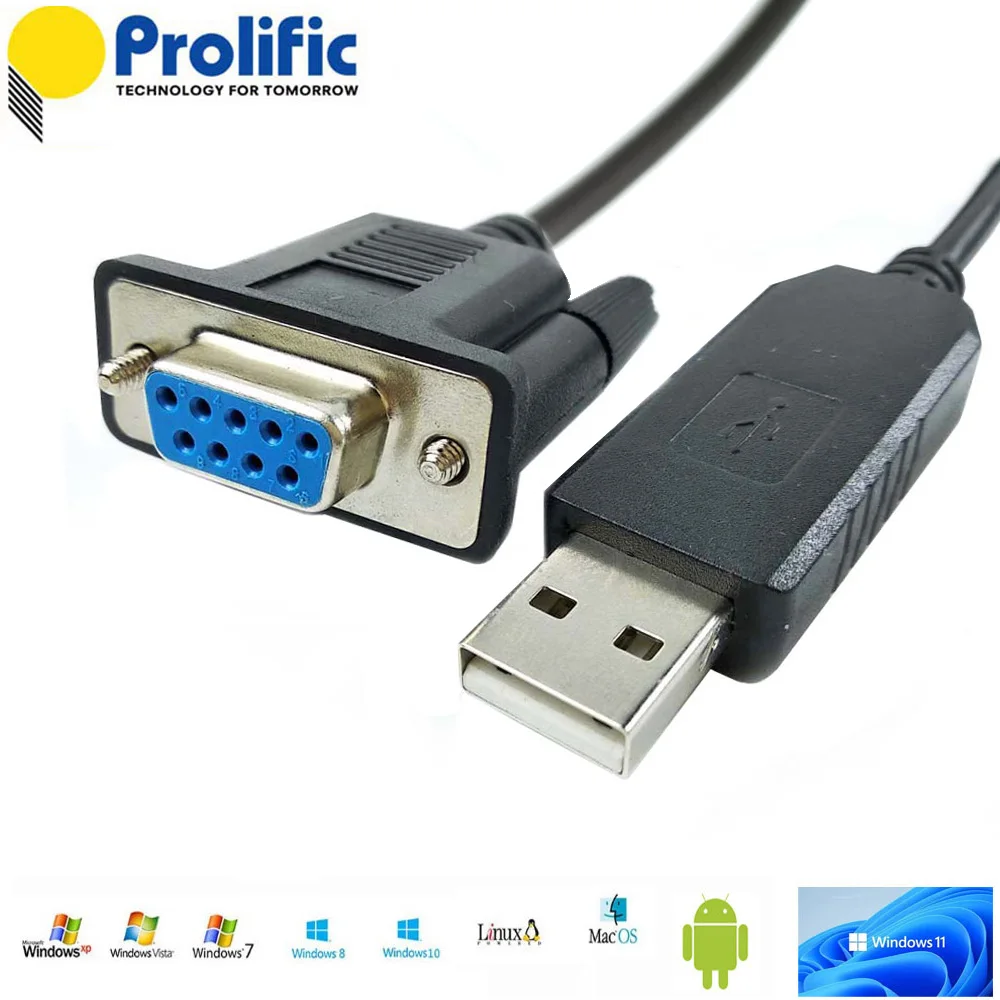 

Sinforcon Android Host pl2303hxd USB RS232 db9 Female Adapter Cable Null Modem Crosswired