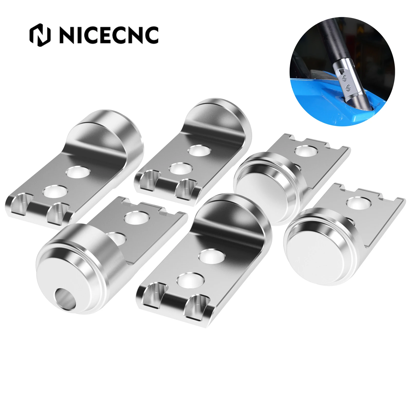 NICECNC UTV Cage Connector Adapter Roll Cage Connector Bungs For Polaris RZR XP 1000 2017-2023 Turbo Accessories 1.75