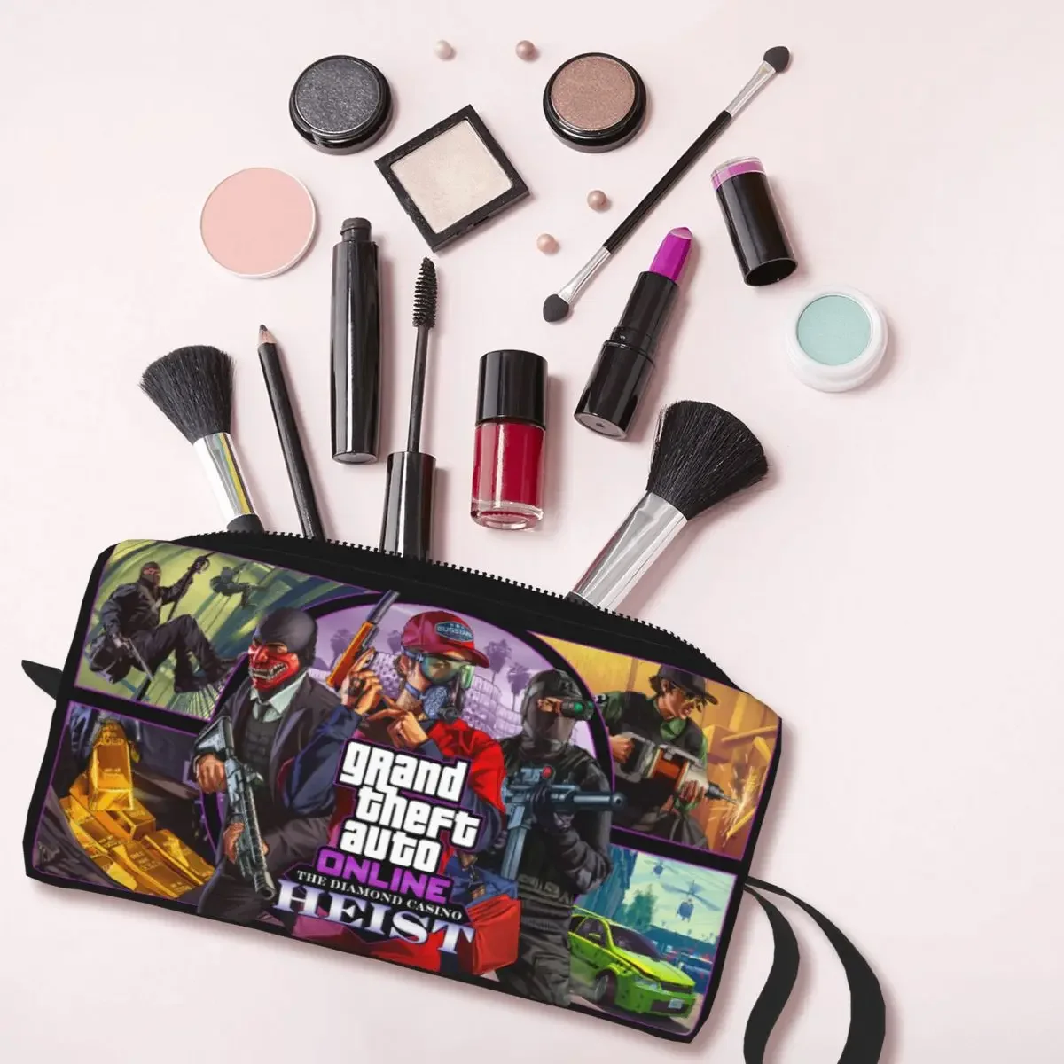 Дорожная Сумочка для туалетных принадлежностей Grand Theft с автоколлажем женская