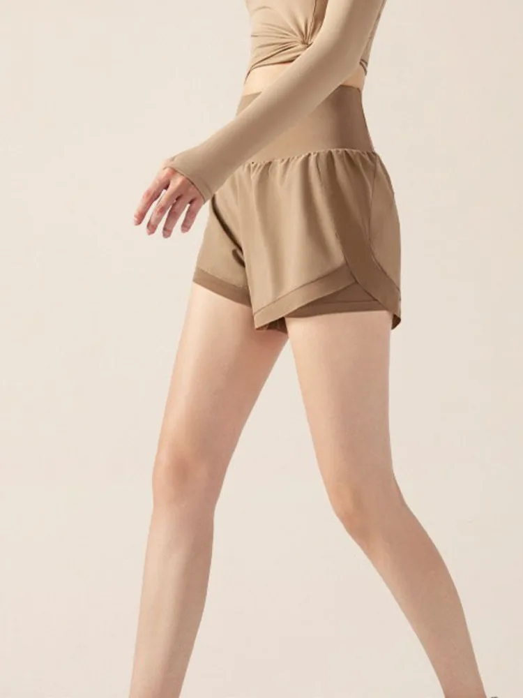 Шорты женские однотонные для балета и йоги костюм на Хэллоуин с завышенной