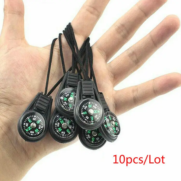 

10pcs Key Chain Mini Pocket Compass Navigator for Outdoor Camping Hiking Tools