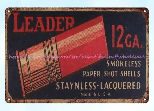 Winchester Leader 12 Ga боеприпасы для огнестрельного оружия металлический жестяной знак