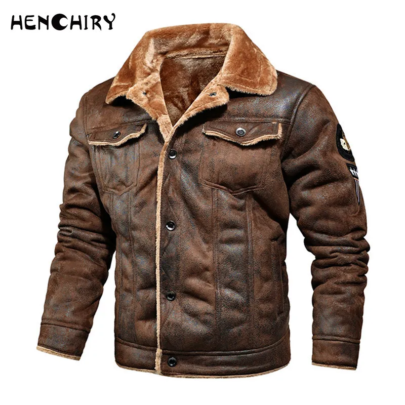 

HENCHIRY 2022 Autumn and Winter New Men's Leather Jacket Casual Daily Men's Plus Velvet Hooded Leather Jacket Men's Jacket