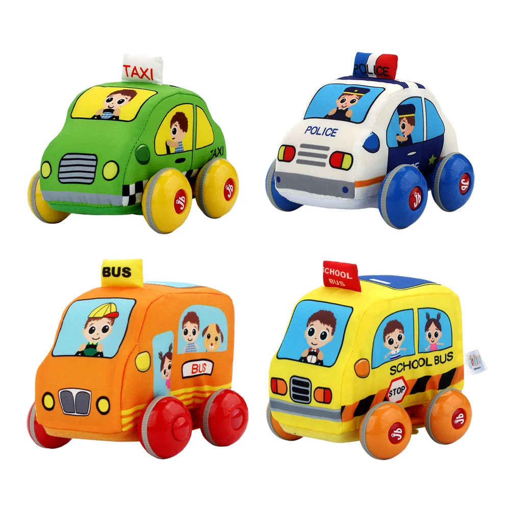 

4Pcs Cartoon Car Cognitive Toys Different Typed Vehicle Inertia Car fot Decoration Kid