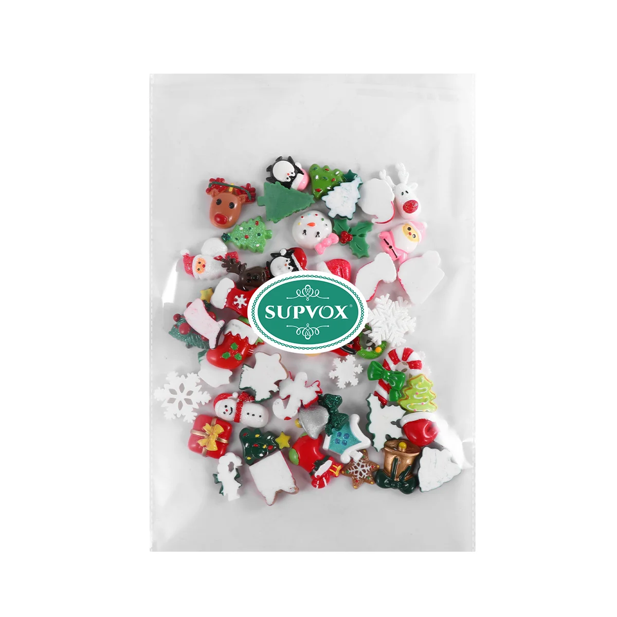 SUPVOX 50 шт. подвески из смешанной смолы с плоской задней частью рождественские