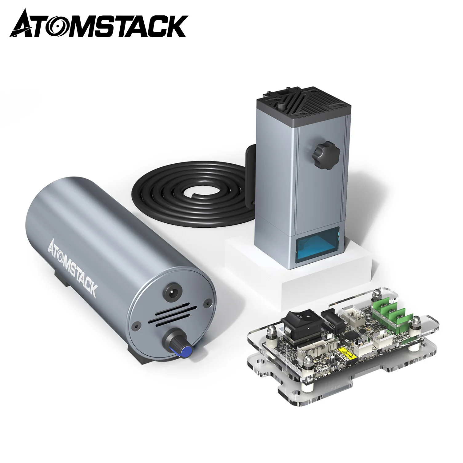 

Atomstack M100 130W Laser Module for A20 X20 PRO with Air Pump Engraving and Cutting Metal Arcylic Wood Quad-Laser Engraver Head