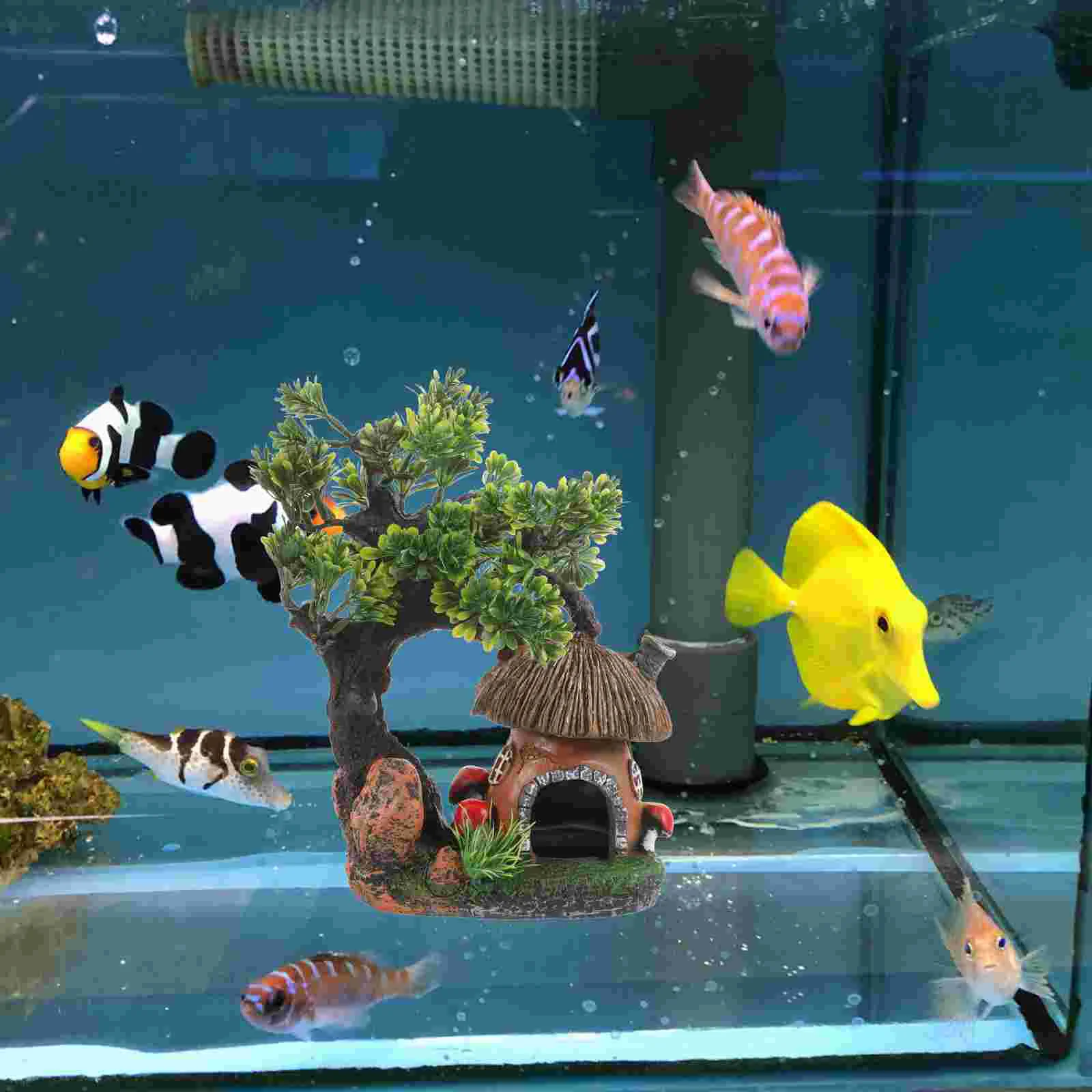 

Fish Tank Hideout Aquarium House Adornment Cottage Ornaments Accessory Decorative