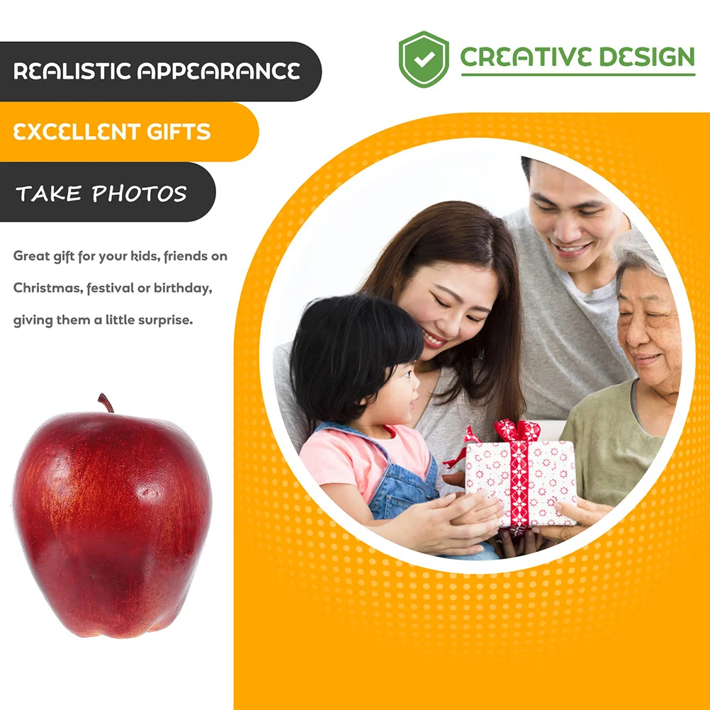 6 шт. имитация красной змеи модель фруктов вкусные яблоки поддельная еда игрушки