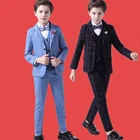 Высококачественный костюм для больших мальчиков на свадьбу, Подростковый детский официальный смокинг, детский блейзер для фотосессии, костюм для выступления