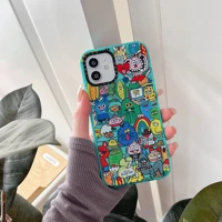 new cartoon little monster phone cases for iphone 13 12 11 pro max xr xs max x 78plus couple fashion anti drop soft tpu cover