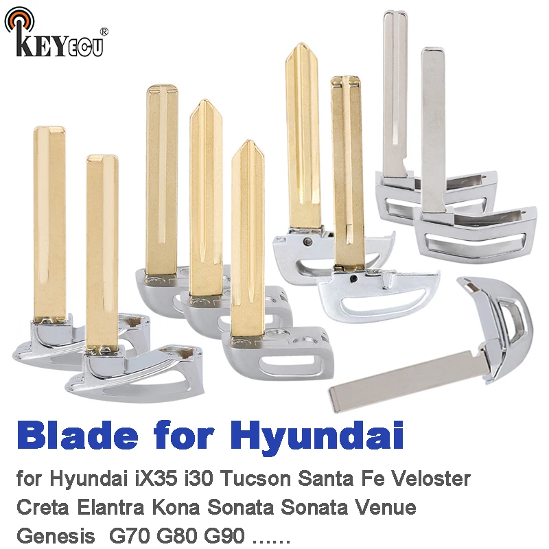 KEYECU Rmote Key Blade только лезвие для Hyundai iX35 i30 Tucson Santa Fe Veloster Creta Genesis G80 Elantra Kona Sonata