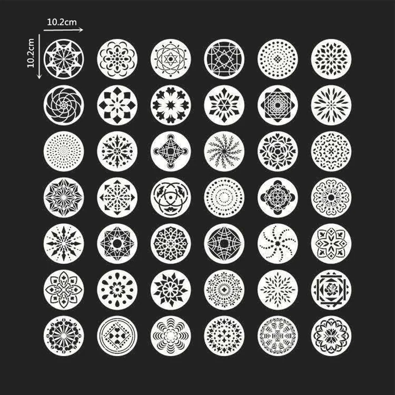 

42 шт. Мандала фотография идеально подходит для DIY Рисования искусства круглый узор полые доски