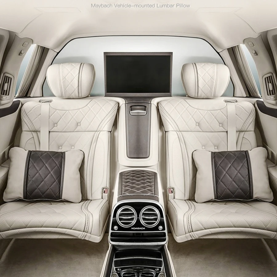 

Кожаная подушка для автомобильного сиденья Nappa, автомобильная поясничная подушка для Mercedes Benz Maybach S-Class, подушки для поддержки поясницы, автомобильные аксессуары