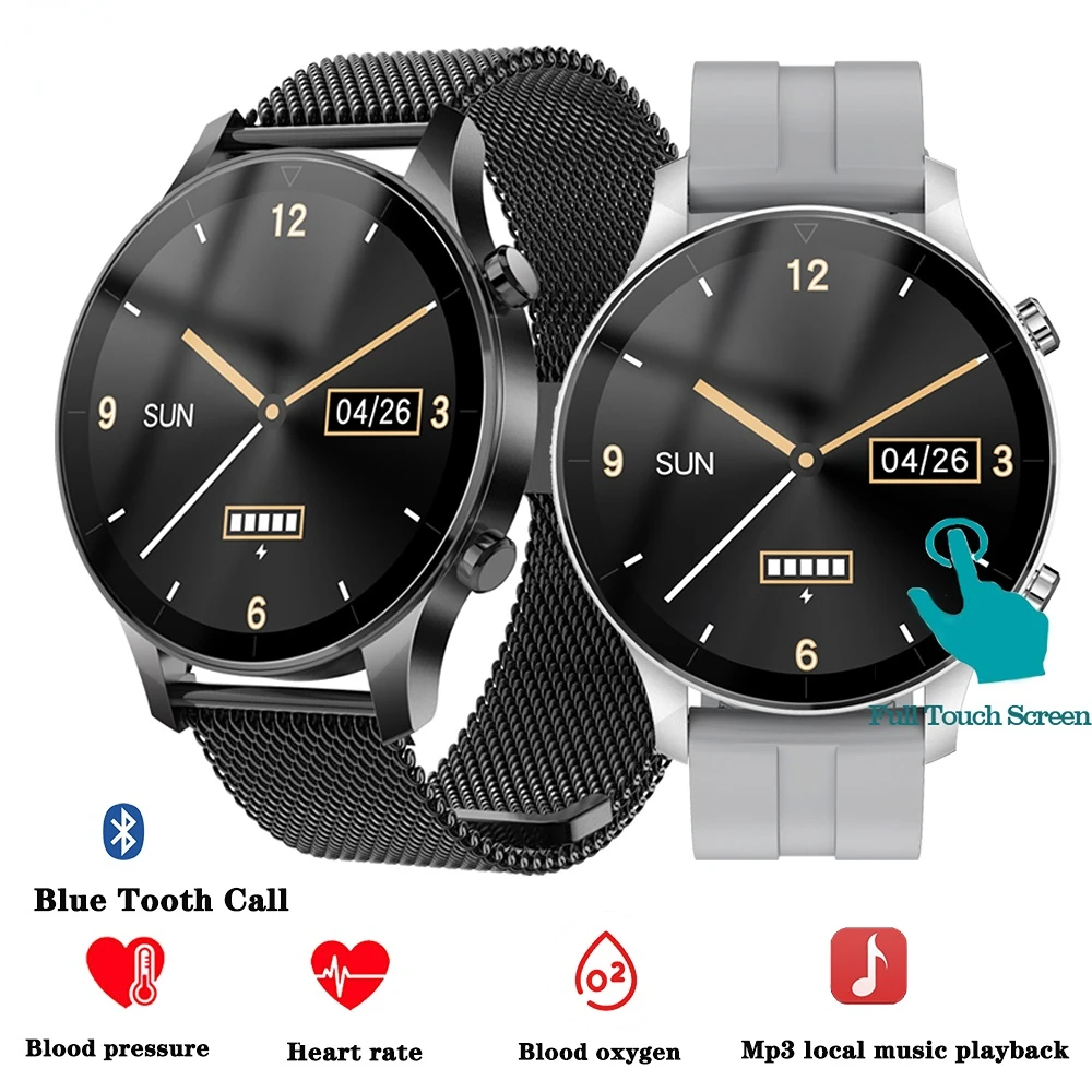 

BlueTooth Call Smart Watch Music Men Heartrate Full Touch Screen Waterproof Sport Clock Business Smartwatch Relogio Masculino