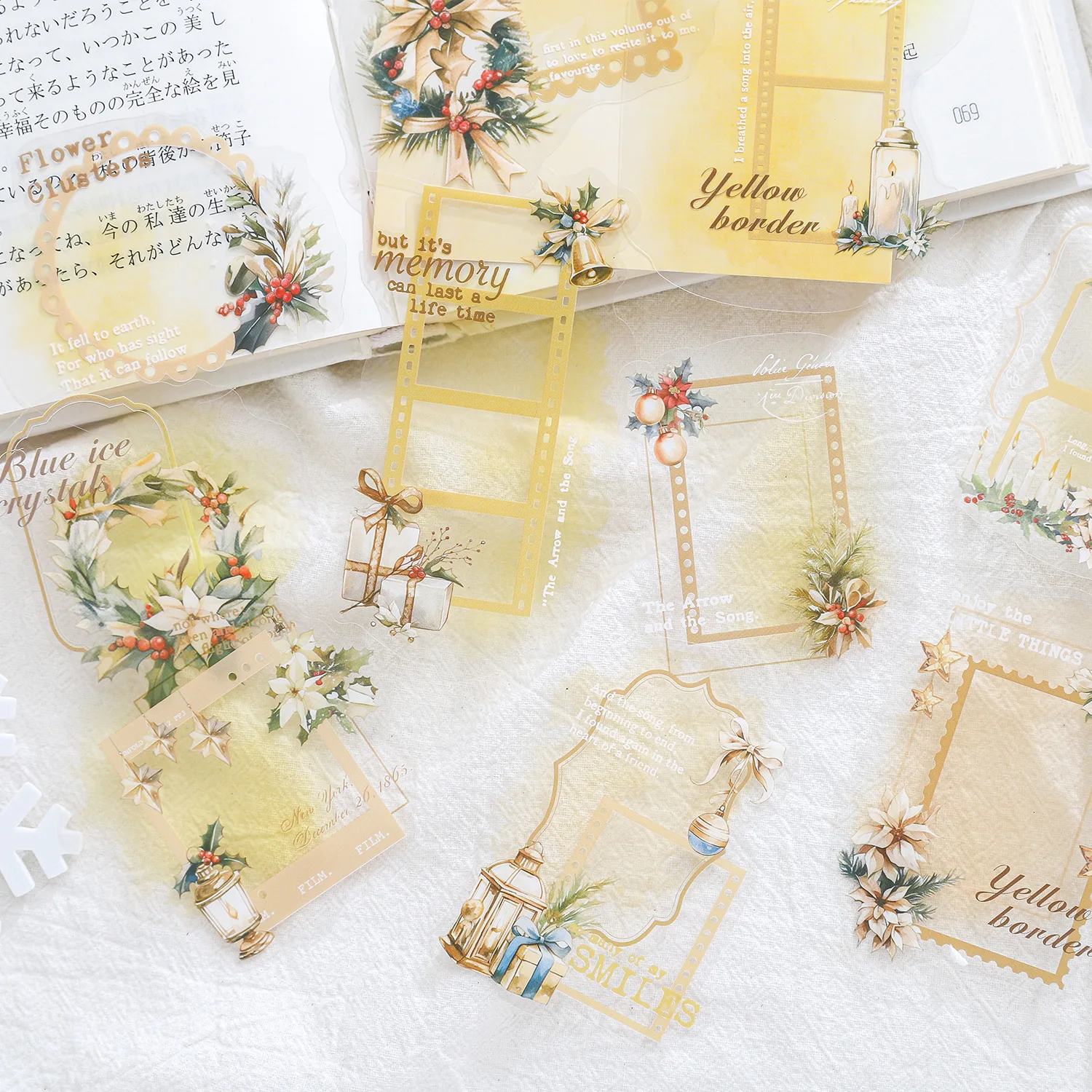 10pcs/1lot Kawaii Stationery Stickers misty rain and flourishing flowers Junk Journaling Decorative Scrapbooking for Scrapbook