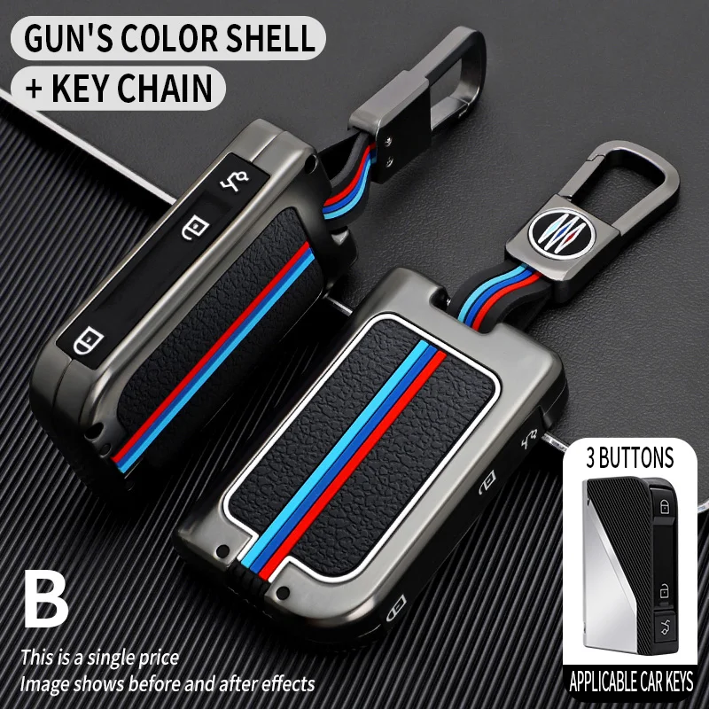 Fluorescent Luxury Zinc Alloy Car Key Case KeyChain Cover Bag Auto Accessories for LYNKCO LYNK＆CO 03 05 06 01 02