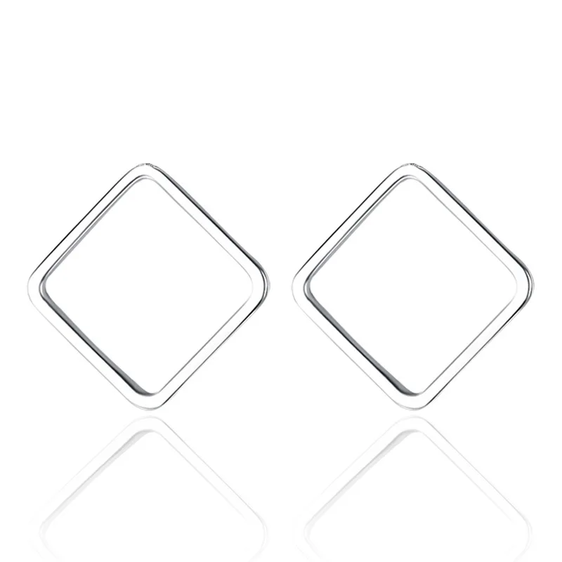 Hollow Geometric Circle Earrings Femininity Fashion Versatile Simple Personality Japanese Korean Silver-plated Earrings Jewelry