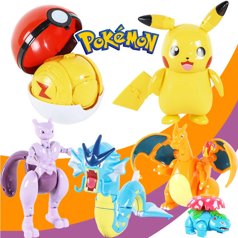 

Pokemon Pikachu Fire-breathing Dragon Ibrahimovic Hand-made Set Joint Movable Pet Elf Ball Deformation Children's Toys
