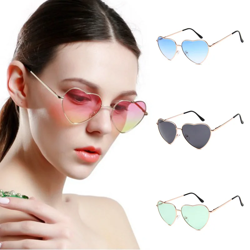 

Женские солнцезащитные очки с градиентным сердцем, металлические солнцезащитные очки, автомобильные мотоциклетные пылезащитные очки, очк...