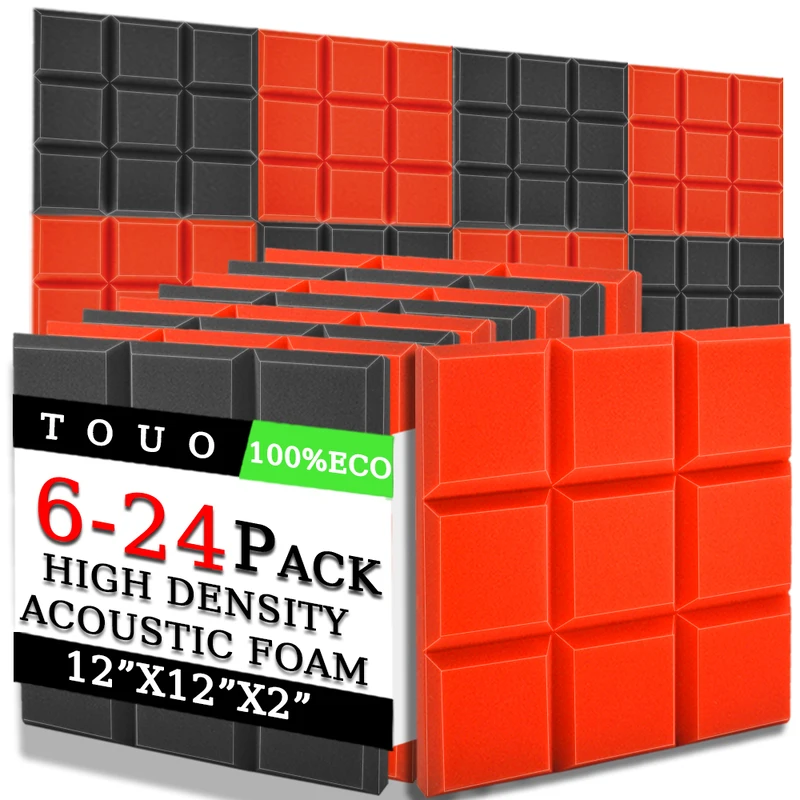 Акустическая пена TOUO 6/12/24 шт. звукоизоляционные пенопластовые панели высокой