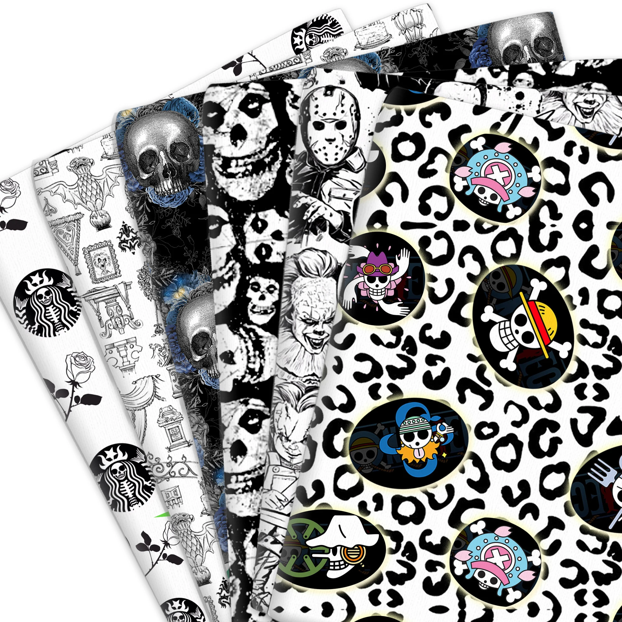 1 шт. Полиэстеровая хлопковая ткань с принтом черепа ведьмы 50*145 см - купить по