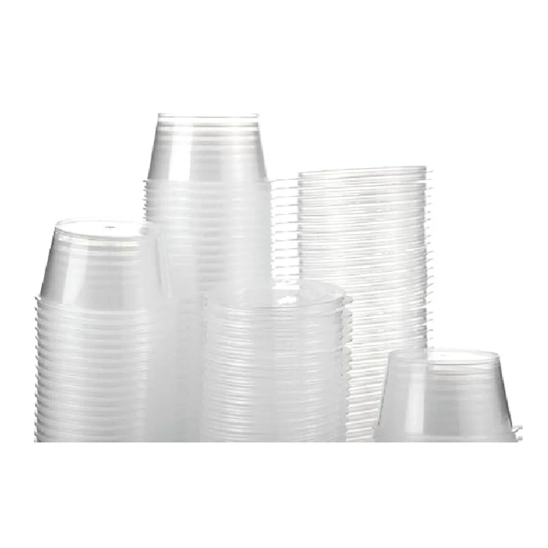 

200 комплектов одноразовых стаканчиков с крышками, герметичные стаканчики для суфле 40 мл, прозрачные пластиковые стаканчики для соуса