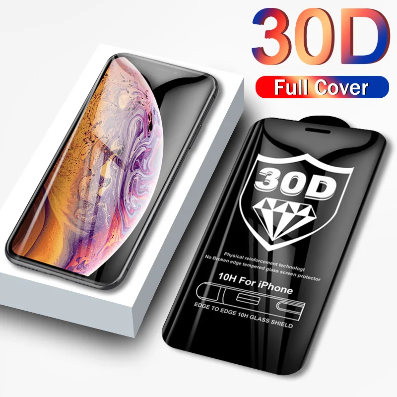 

30D Protective Glass on the For iPhone 6 7 8 plus XR X XS glass full cover iPhone 11 12 Pro Max Screen Protector Tempered Glass