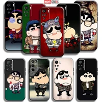 cartoon crayon shin chan phone case for xiaomi redmi note 10 10s pro max 5g note 10t soft silicone cover black back