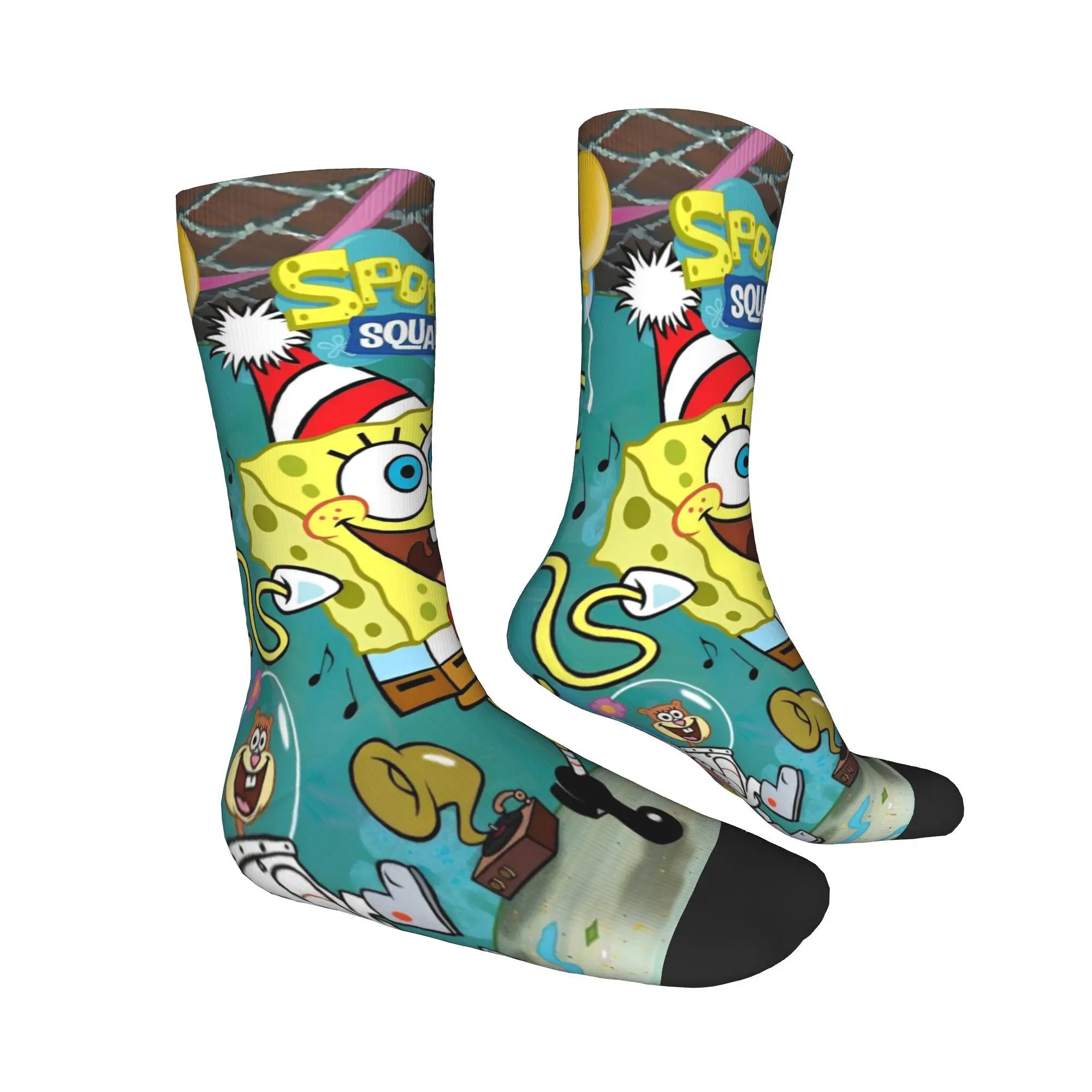 Мужские и женские носки в стиле аниме Губка Боб мягкие забавные Happy аксессуары