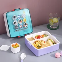 portable cute lunch box for school kids office workers microwave plastic storage containers cartoon creative picnic food holder