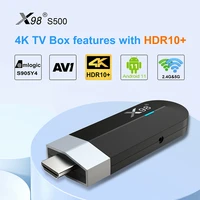 x98 s500 tv stick amlogic s905y4 hdr 10 4g 32g av1 4k mini box 60fps 5g wifi android 11 tv stick youtube dongle 2g 16g tv box