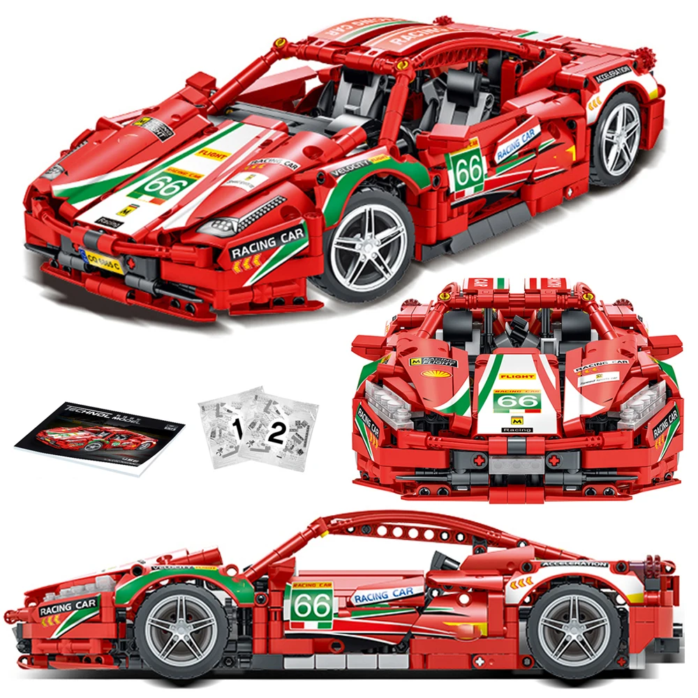 

Creative Expert High-tech 458 Sport Racing Car RSR GTE Moc Modular Building block brick 1:14 Model toy 023002 1328Pcs