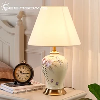 Free Shipping European Modern Simple Ceramic Table Lamp for Bedroom Living Room Bedside Lamp Study Desk Lamp Led Night Lamp E27