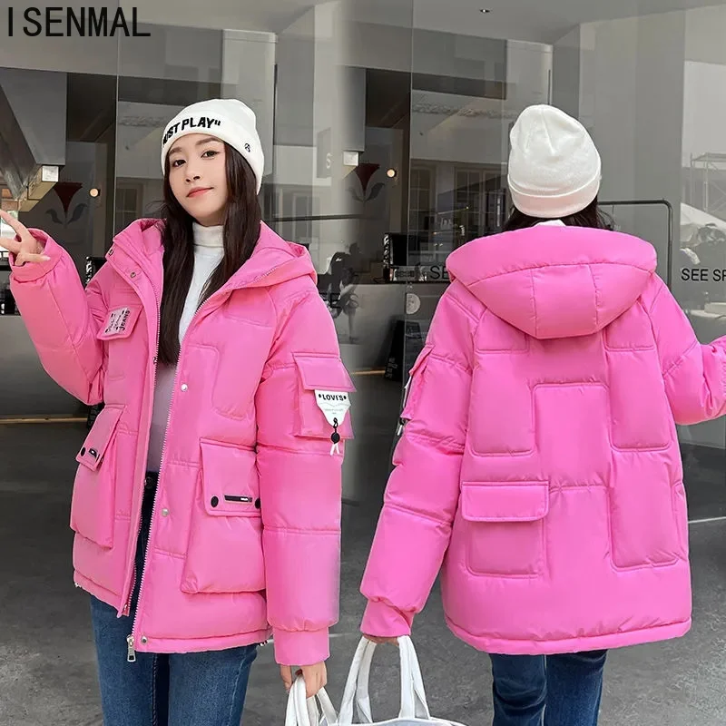 Women Jacket 2022 Winter Parka New Cotton Clothes Down Cotton Jacket Korean Loose Warm Thick Women Hooded Parkas Loose Outwear