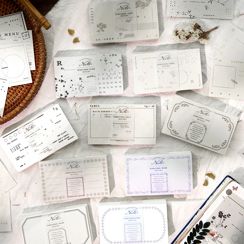 

100 шт. простой серийный блокнот для записей, альбом для скрапбукинга, рукоделие, дневник, эстетическое украшение, коллаж, канцелярские принадлежности для письма, офисные принадлежности для рукоделия