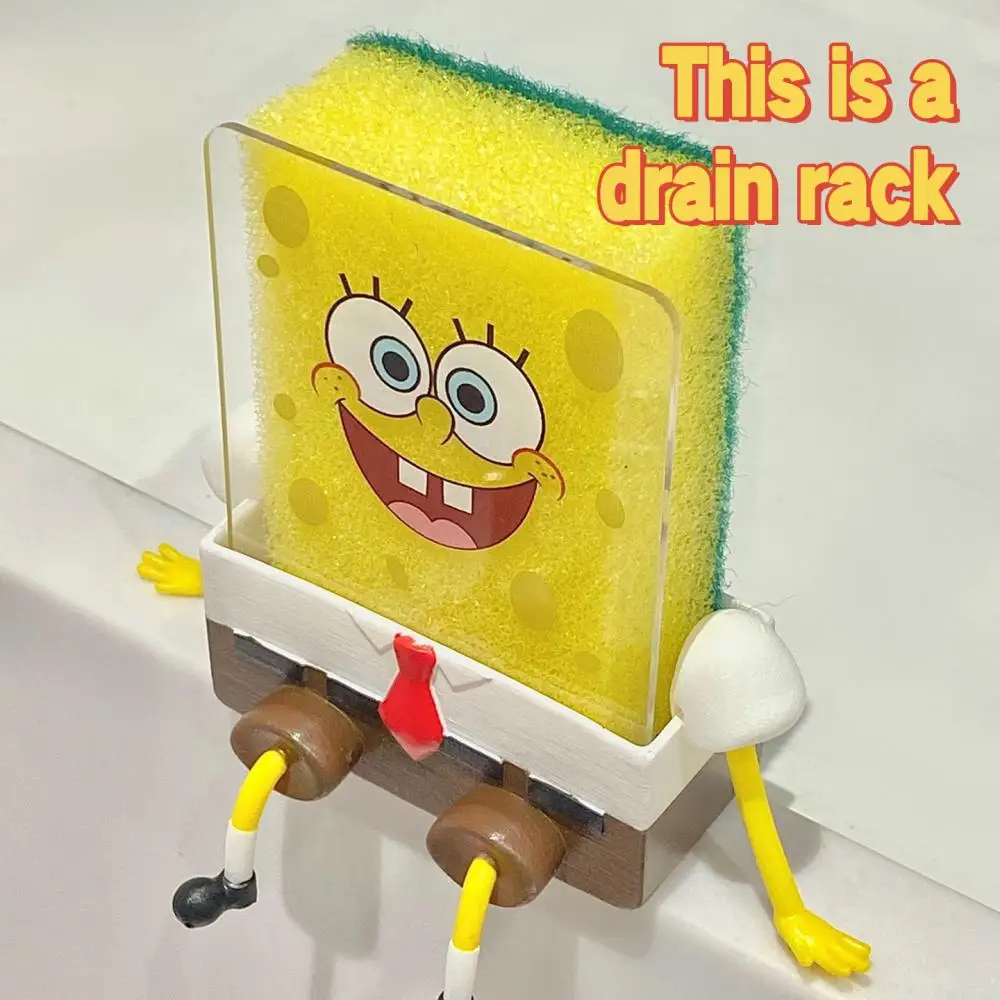 

Kitchen Accessories Organizer Cartoon Spongebobs Sponge Holder Interesting Sponge Sink Drain Racks Novel Kitchen Accessory