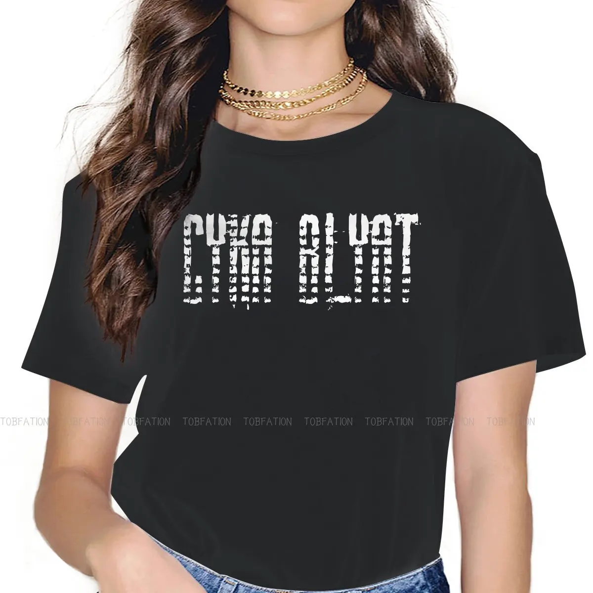 

CYKA BLYAT TShirt For Girls Stalker Game Tops Fashion Female T Shirt Soft Graphic Loose