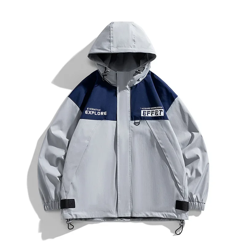 Модная куртка свободного кроя в горном стиле на весну и осень ветрозащитный