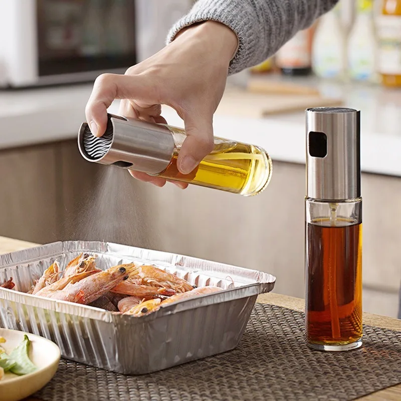 Стеклянный флакон с распылителем для выпечки пищевого масла барбекю |
