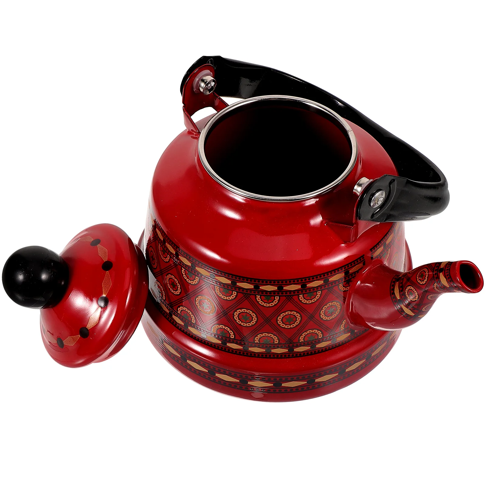 

Enamel Kettle Hotel Decorative Teapot Coffee Induction Whistle Water Office Stainless Steel