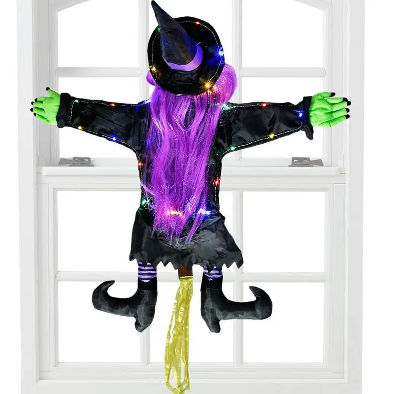 

Witch Tree Decoration Scary Halloween Witch Decoration With LED Lights Outdoor Indoor Halloween Decorative Witch For Home