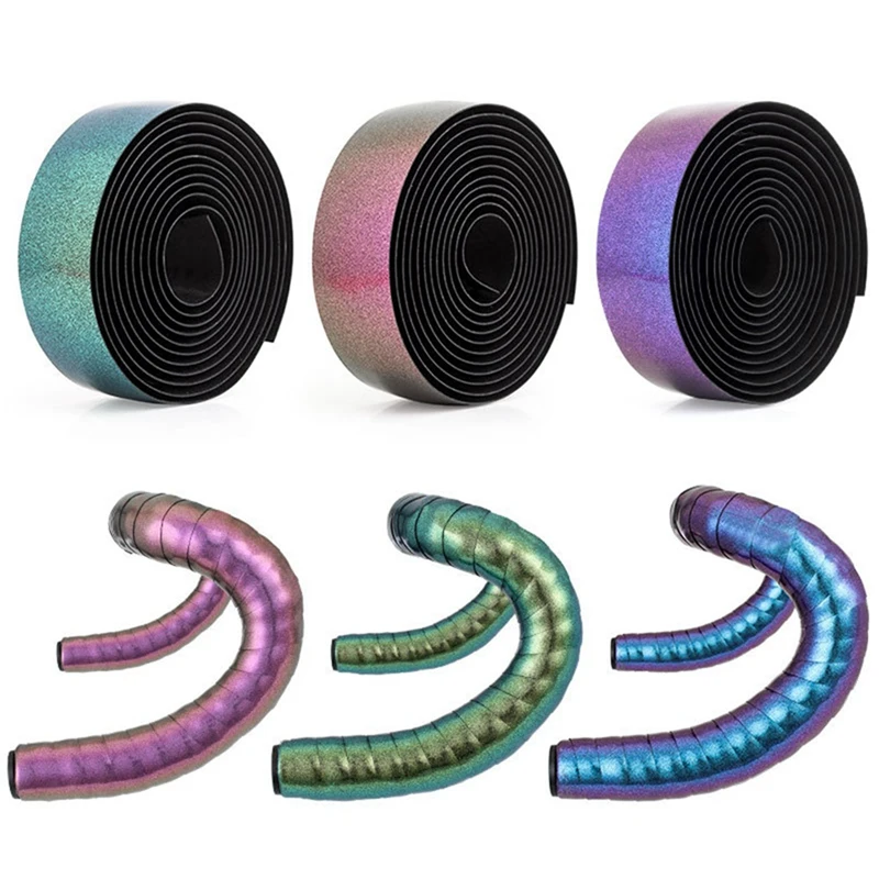 2Pcs Color Road Bike Bar Tape Bicycle Handlebar Breathable Sweat Anti-Skid Wrap