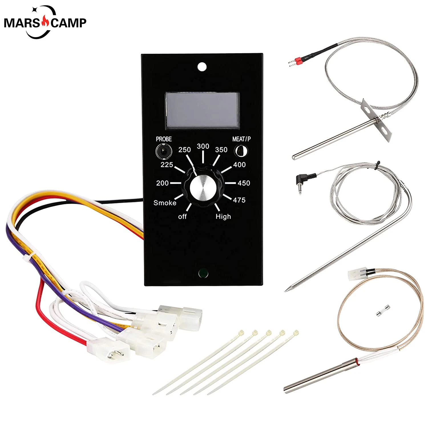 

Replacement Parts for Pit Boss Kit, Thermostat Controller Board, Temperature Probe, Ignitor, Meat Probe, Fuse and Fixing Band