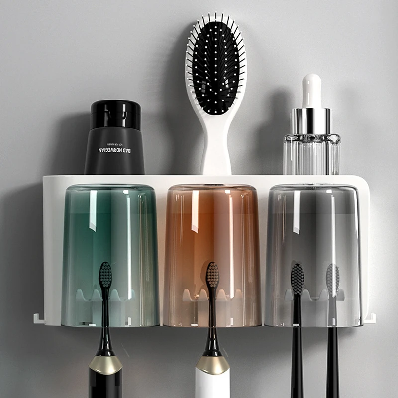 

Wall Mounted Automatic Toothpaste Squeezer Toothpaste Dispenser Magnetic Toothbrush Holder Toothpaste Rack Bathroom Accessories