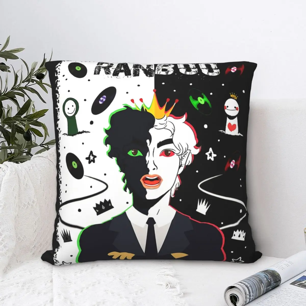 

Ranboolive Dream SMP Throw Pillow Case Meme Cushion For Home Sofa Chair Decorative Hug Pillowcase