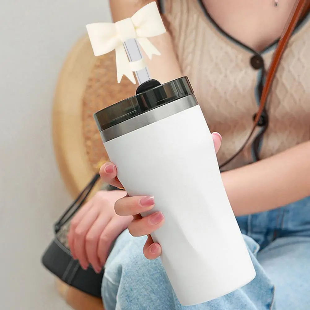 Высококачественные силиконовые соломенные крышки с бантом для стаканов Стэнли