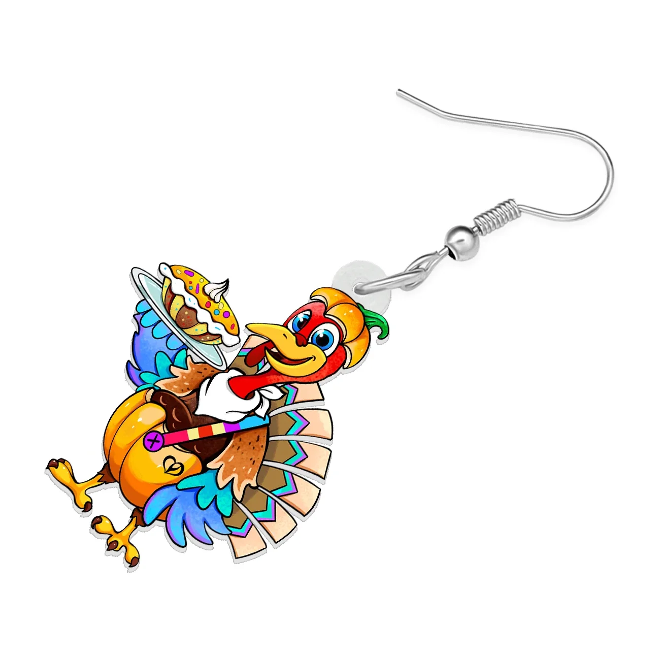 Акриловые серьги-подвески в виде тыквы индейки